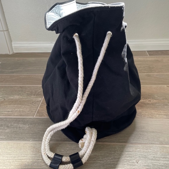 CHANEL Canvas and Rope Drawstring Bucket Bag and Backpack/Beach Bag - Picture 4 of 11